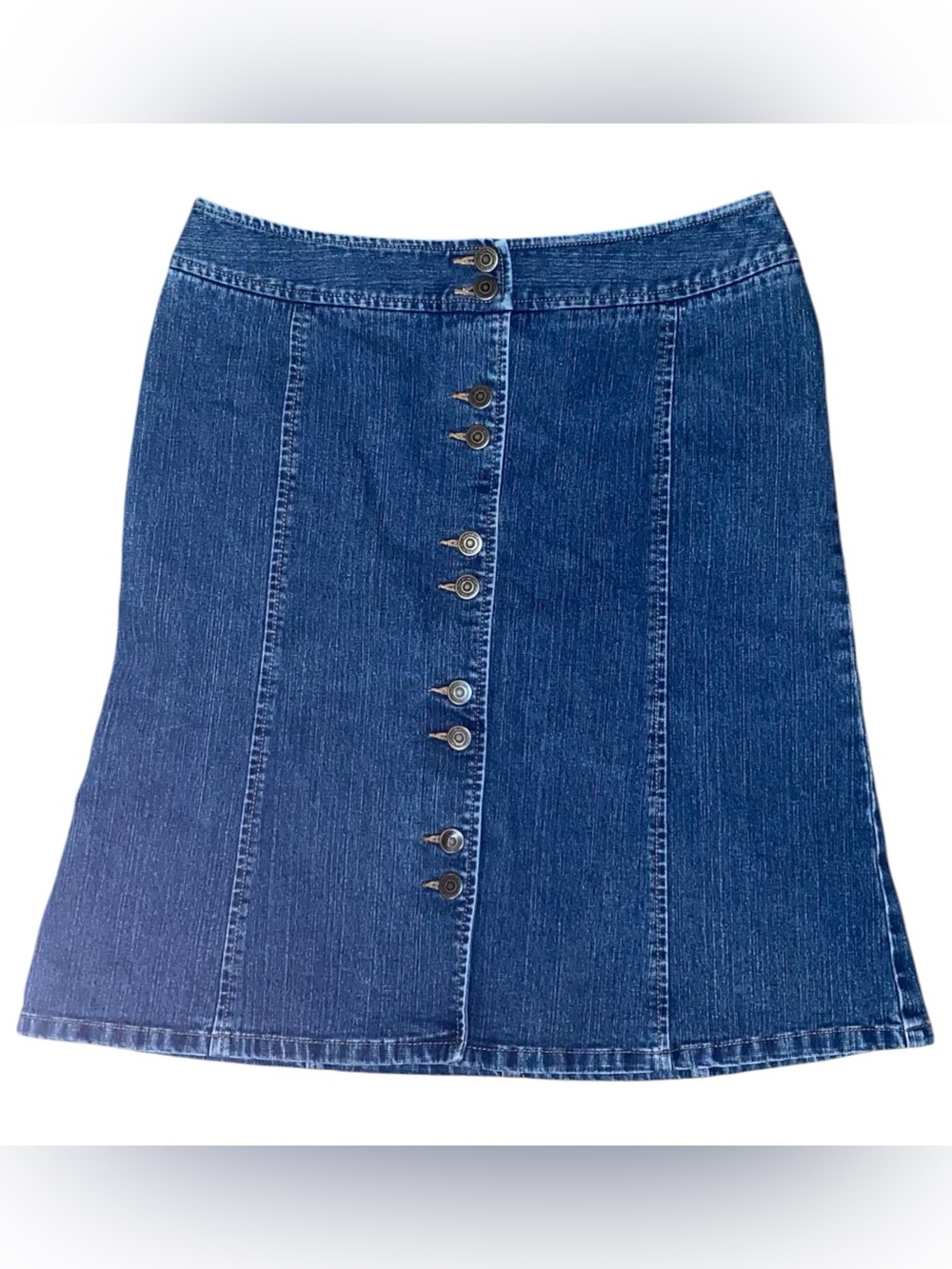 ANN TAYLOR LOFT Front Button Denim Skirt Blue Size 8